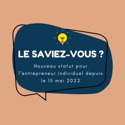 nouveau statut entrepreneur individuel 15 mai 2022 protection patrimoine personnel