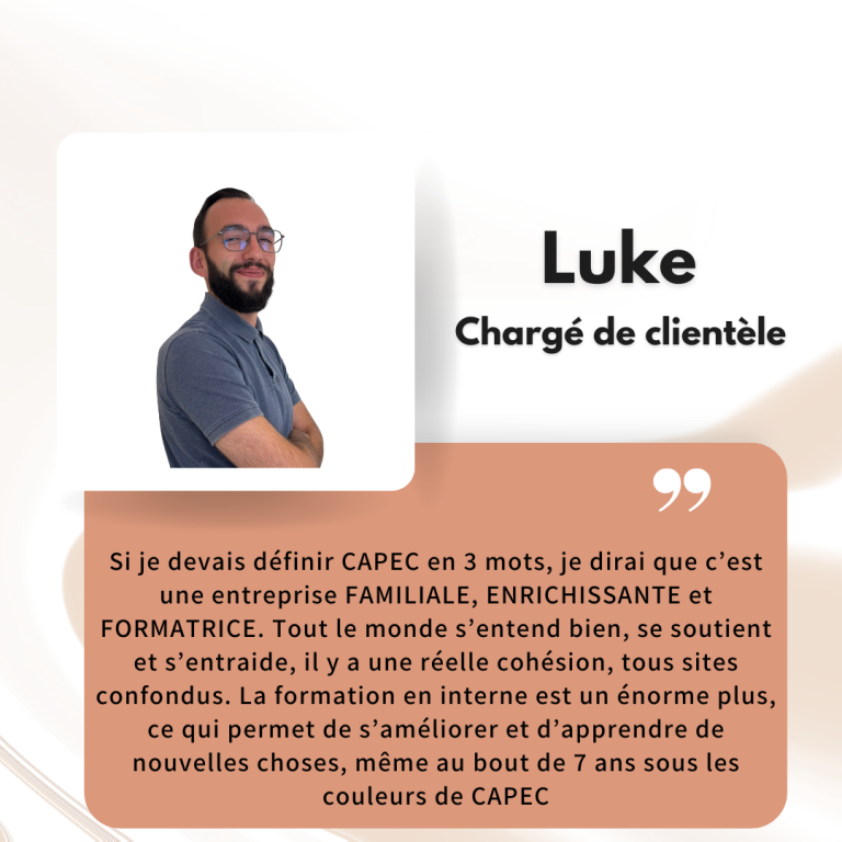 Portrait Luke, chargé de clientèle CAPEC, équipe Auxerre
